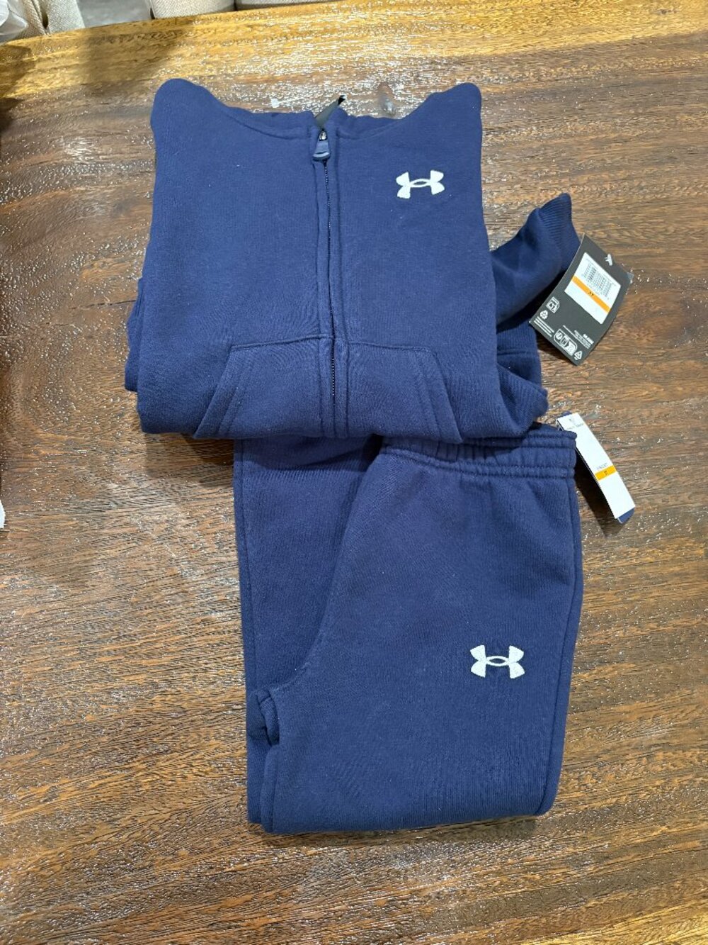 Under Armour Toddler Boys 2 pc Jogging Zip up Sweat Suit set Navy sz 3T  NWT NEW
